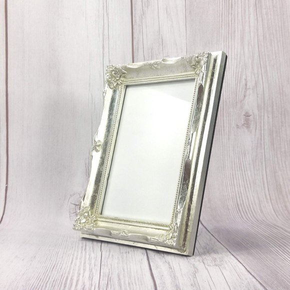 Ornate Silver Picture Frame Engraving Decorative Photo Display Stand Home Décor - Picture 10 of 12